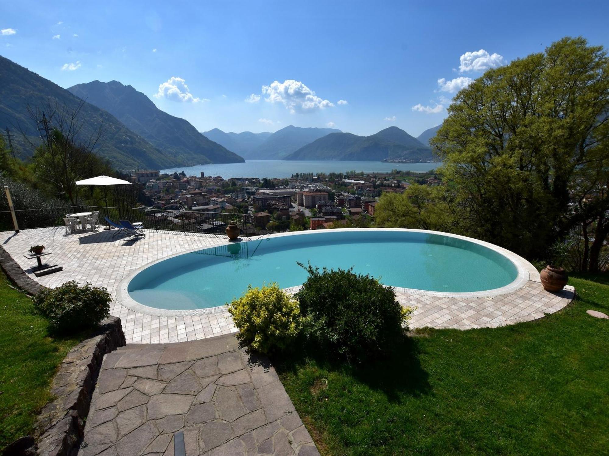 Villa In Pisogne With Pool Garden And Lake View Bagian luar foto