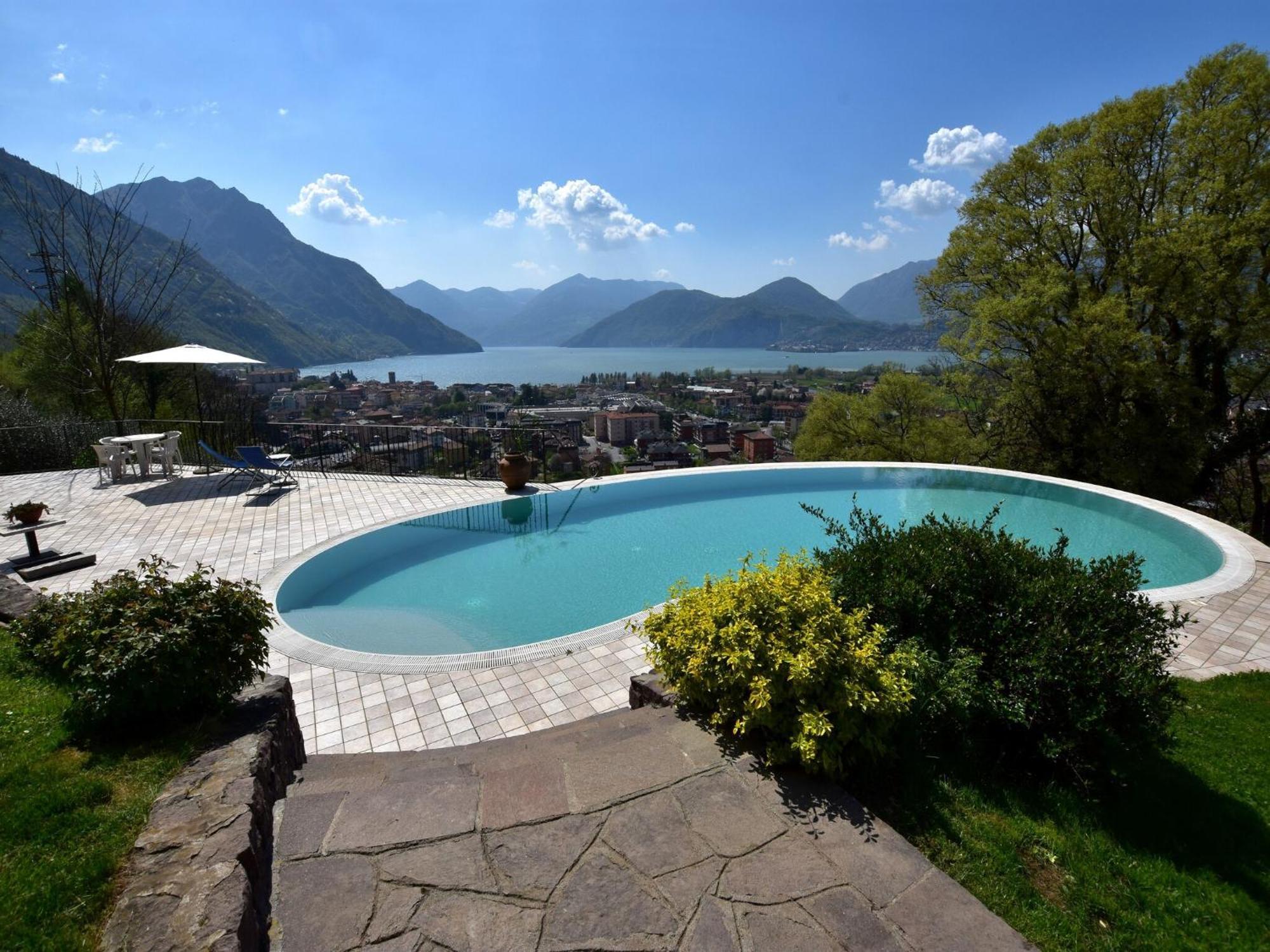 Villa In Pisogne With Pool Garden And Lake View Bagian luar foto
