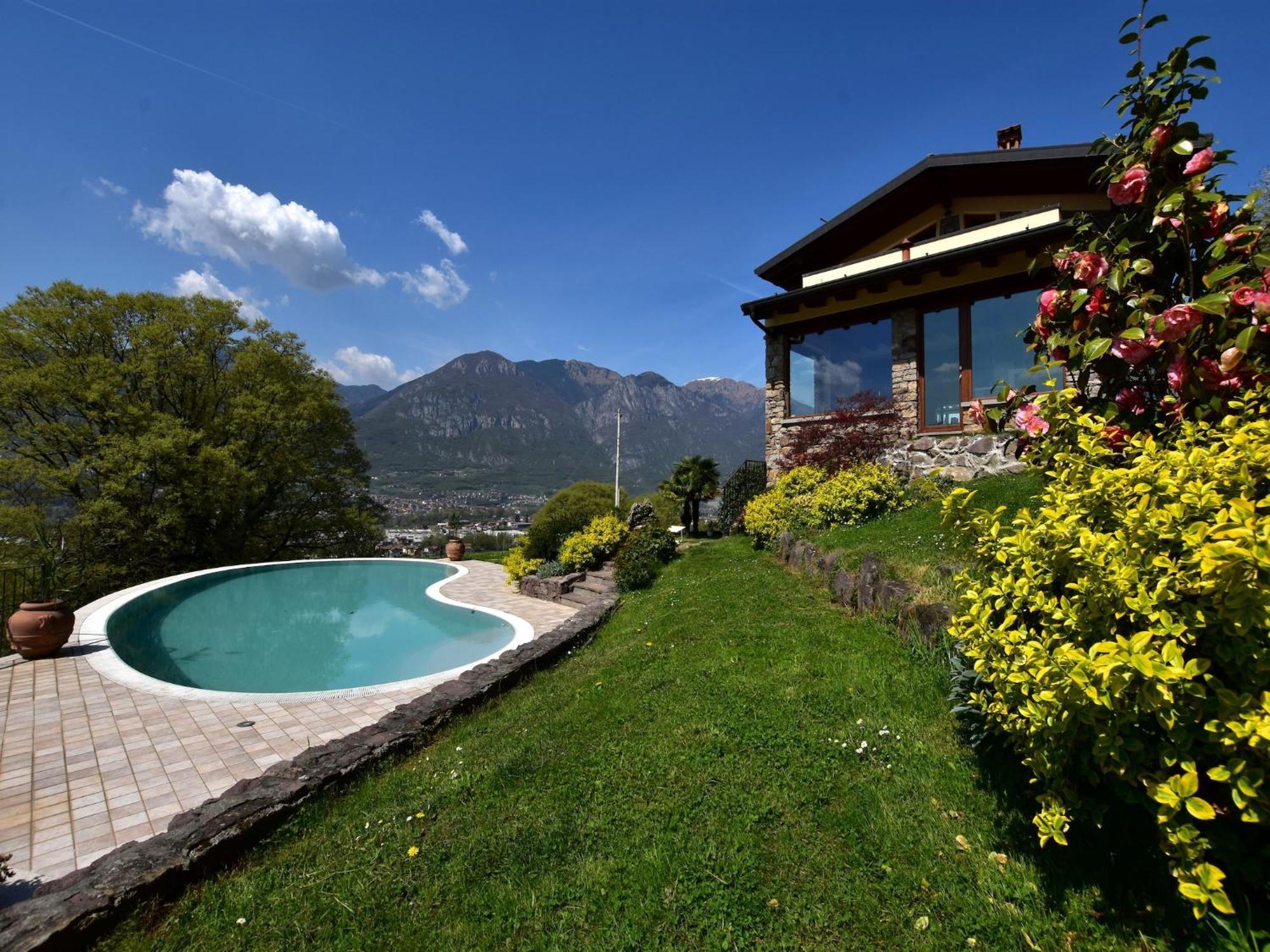 Villa In Pisogne With Pool Garden And Lake View Bagian luar foto